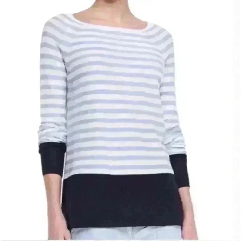 Vince Coastal Striped Color Block Sweater